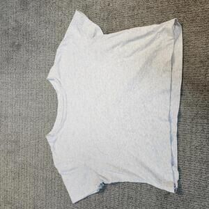 Victoria's Secret Pink T Shirt Beige Short Sleeve Cropped Women's Size Large